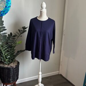 EUC Jones New York Women's Navy Blue Top, Medium